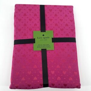 NWT Kate Spade 60"x102" Pink Damask Tablecloth Hearts Valentine's Day Seats 8-10